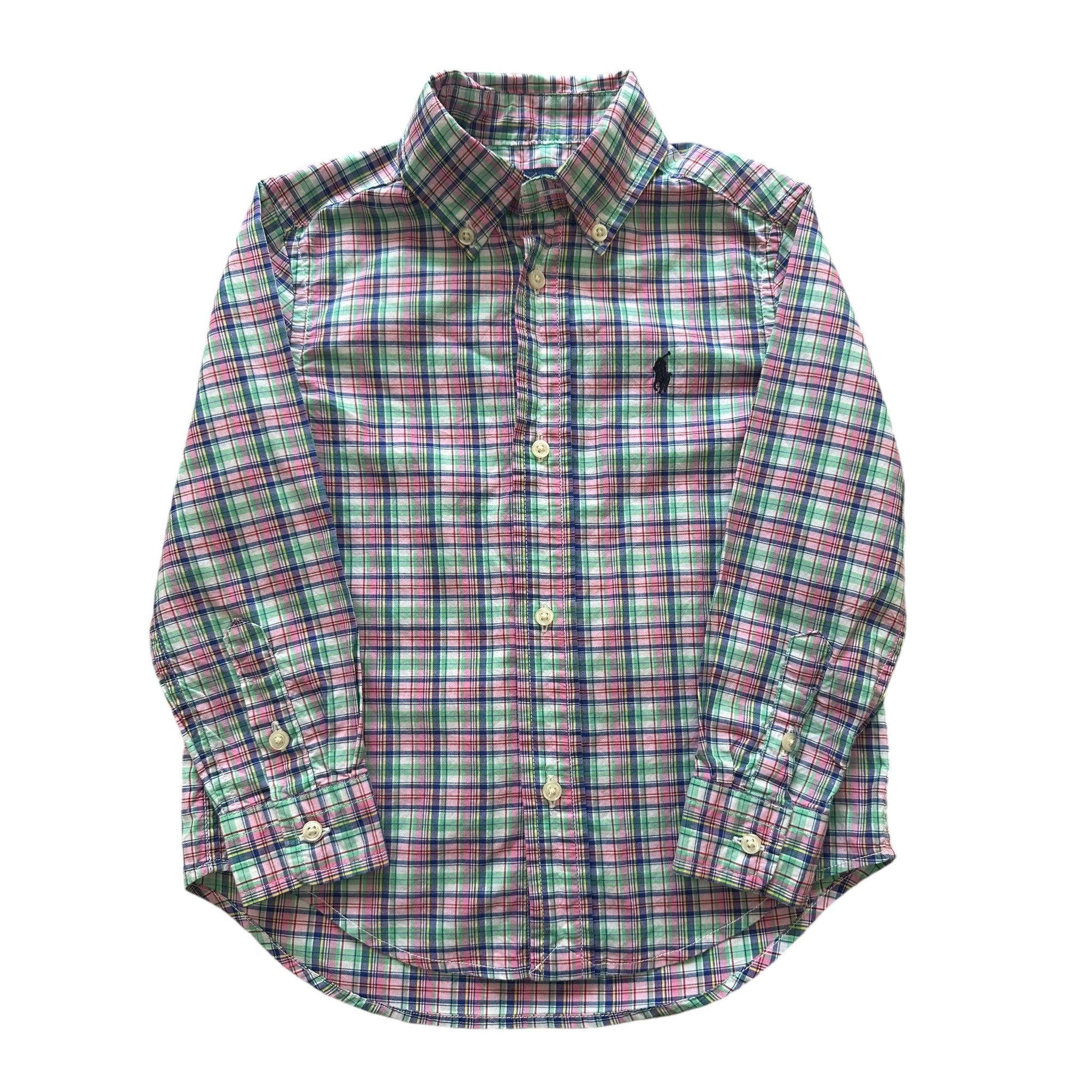 Camisa de Cuadritos Rosado y Verde - Main Image