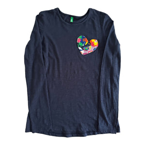 Blusa Azul con Corazón