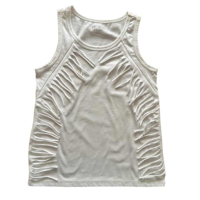 Tank Top Blanco con Flecos