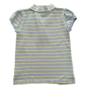 Blusa Polo Celeste y Amarillo