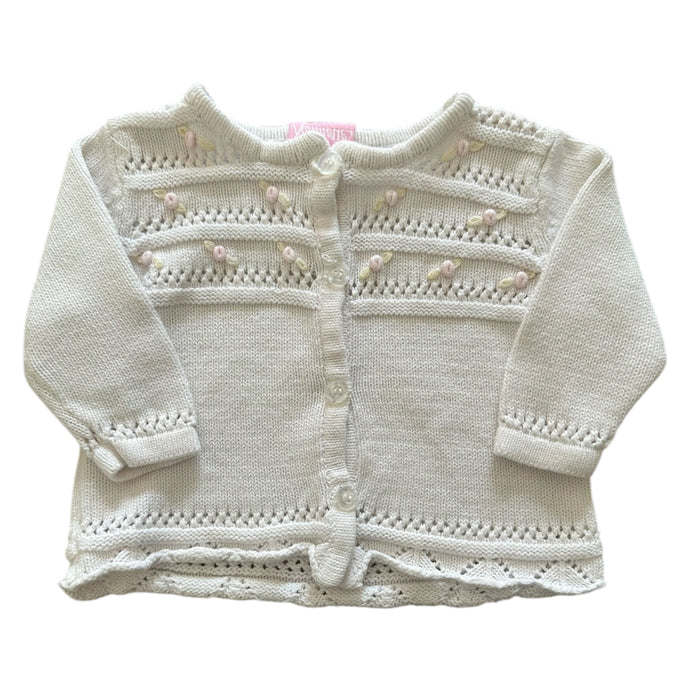 Cardigan Blanco con Florecitas