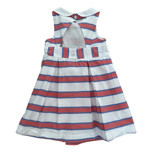 Vestido de Líneas Rojo y Azul