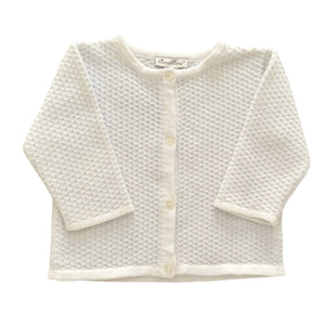 Cardigan Blanco con Celeste