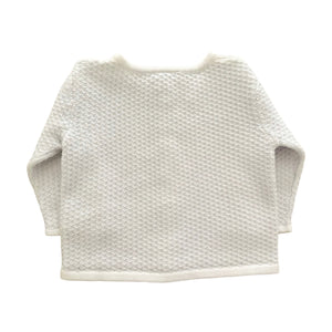 Cardigan Blanco con Celeste